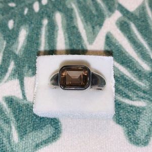 Smokey Quartz 3 Carat Vintage Ring size 8